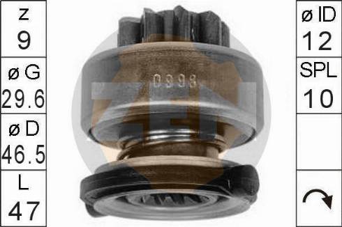 Messmer ZN0998 - Bendix, starter pinion car-mod.net