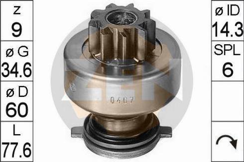 Messmer ZN0407 - Bendix, starter pinion car-mod.net