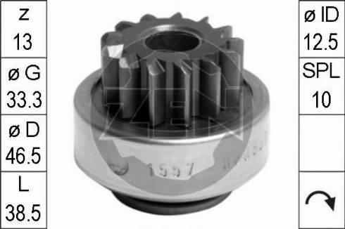 Messmer ZN1557 - Bendix, starter pinion car-mod.net