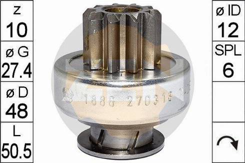 Messmer ZN1886 - Bendix, starter pinion car-mod.net