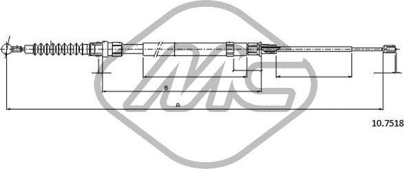 Metalcaucho 83764 - Cable, parking brake car-mod.net