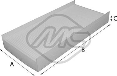 Metalcaucho 20038 - Filter, interior air car-mod.net