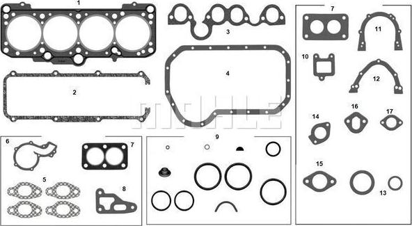 METAL LEVE J&RM-1479/4 - Full Gasket Set, engine car-mod.net
