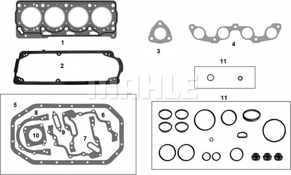 METAL LEVE J&RM-2343/4 - Full Gasket Set, engine car-mod.net