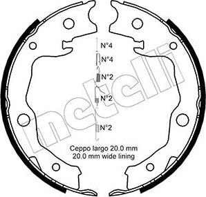 Metelli 53-0450K - Brake Shoe Set, parking brake car-mod.net