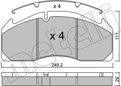 Metelli 22-0593-0 - Brake Pad Set, disc brake car-mod.net