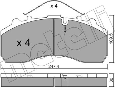 Metelli 22-0585-0 - Brake Pad Set, disc brake car-mod.net