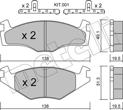 Metelli 22-0045-1K - Brake Pad Set, disc brake car-mod.net