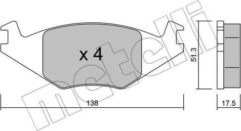 Metelli 22-0047-0 - Brake Pad Set, disc brake car-mod.net