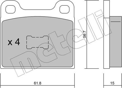Metelli 22-0010-0 - Brake Pad Set, disc brake car-mod.net