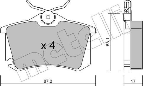 Metelli 22-0100-5 - Brake Pad Set, disc brake car-mod.net