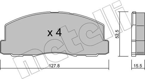 Metelli 22-0114-0 - Brake Pad Set, disc brake car-mod.net