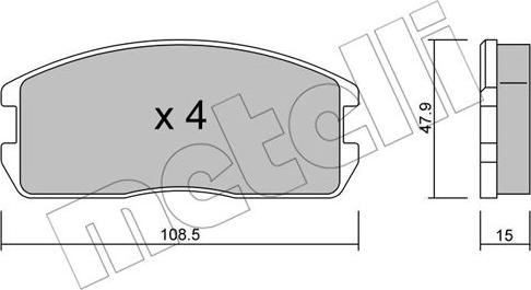 Metelli 22-0238-0 - Brake Pad Set, disc brake car-mod.net