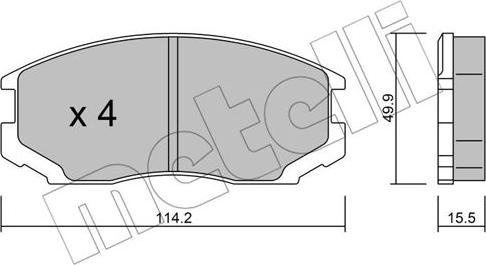 Metelli 22-0221-0 - Brake Pad Set, disc brake car-mod.net