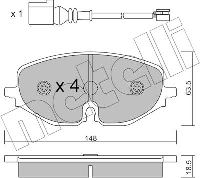Metelli 22-1280-0 - Brake Pad Set, disc brake car-mod.net
