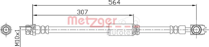 Metzger 4116203 - Brake Hose car-mod.net