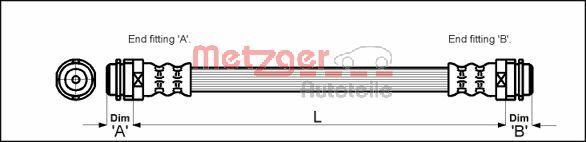 Metzger 4114798 - Brake Hose car-mod.net