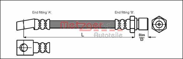 Metzger 4111947 - Brake Hose car-mod.net