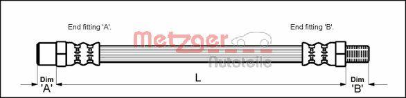 Metzger 4111716 - Brake Hose car-mod.net
