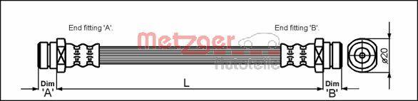 Metzger 4112257 - Brake Hose car-mod.net