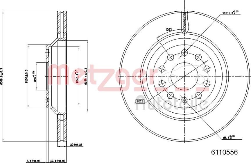 Metzger 6110556 - Brake Disc car-mod.net