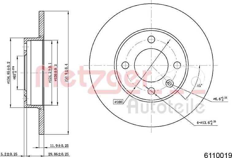 Metzger 6110019 - Brake Disc car-mod.net