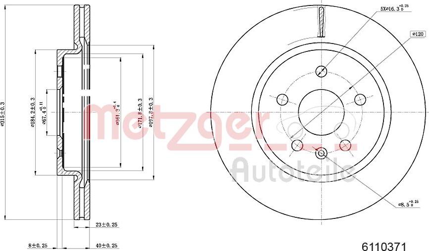 Metzger 6110371 - Brake Disc car-mod.net