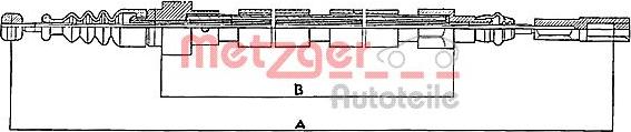 Metzger 10.746 - Cable, parking brake car-mod.net