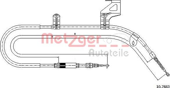Metzger 10.7483 - Cable, parking brake car-mod.net