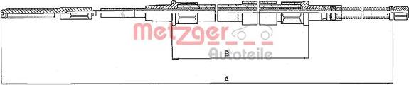 Metzger 10.748 - Cable, parking brake car-mod.net