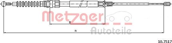 Metzger 10.7517 - Cable, parking brake car-mod.net