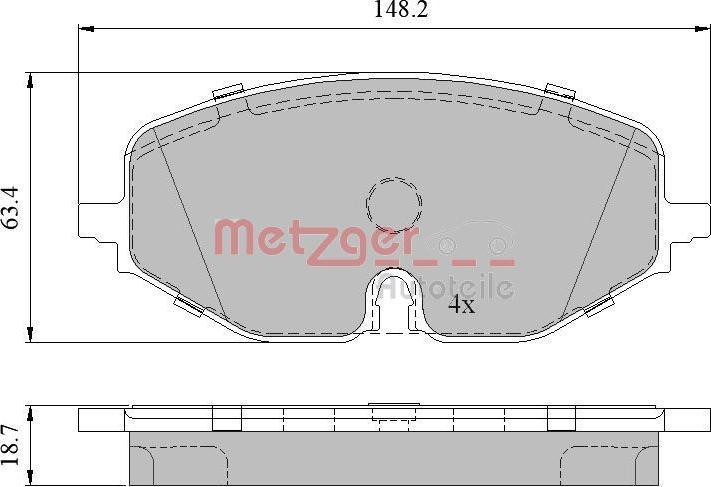 Metzger 1170949 - Brake Pad Set, disc brake car-mod.net
