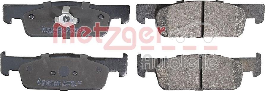 Metzger 1170977 - Brake Pad Set, disc brake car-mod.net