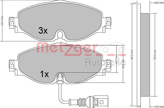 Metzger 1170411 - Brake Pad Set, disc brake car-mod.net
