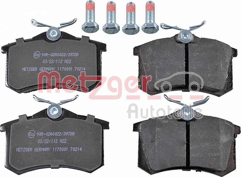 Metzger 1170001 - Brake Pad Set, disc brake car-mod.net