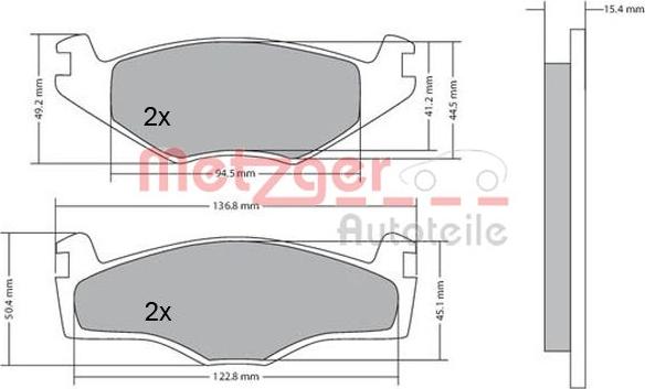 Metzger 1170136 - Brake Pad Set, disc brake car-mod.net