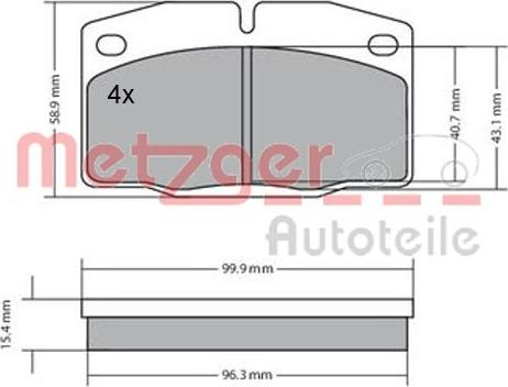 Metzger 1170234 - Brake Pad Set, disc brake car-mod.net