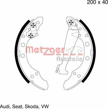 Metzger MG 571 - Drum Brake Shoe Set car-mod.net