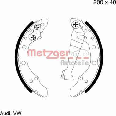 Metzger MG 344 - Drum Brake Shoe Set car-mod.net