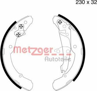 Metzger MG 705 - Drum Brake Shoe Set car-mod.net