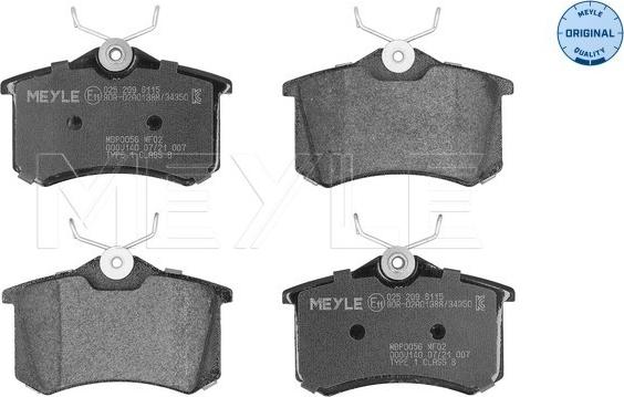 Meyle 025 209 6115 - Brake Pad Set, disc brake car-mod.net