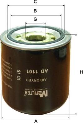 Mfilter AD 1101 - Air Dryer Cartridge, compressed-air system car-mod.net