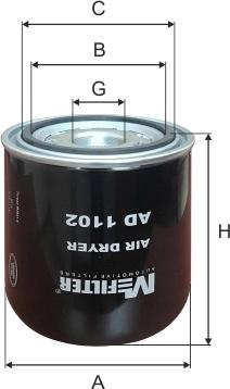 Mfilter AD 1102 - Air Dryer Cartridge, compressed-air system car-mod.net