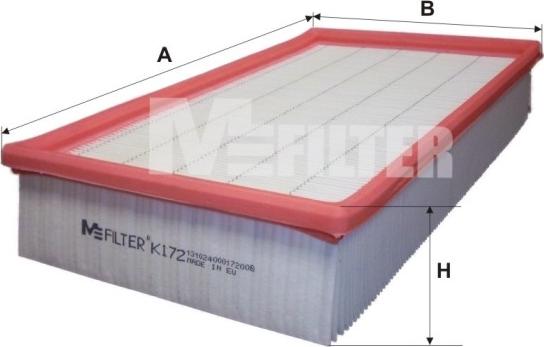 Mfilter K 172 - Engine Air Filter car-mod.net