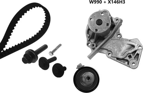 MGA 990K1 - Water Pump & Timing Belt Set car-mod.net