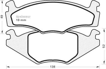 MGA 192 - Brake Pad Set, disc brake car-mod.net