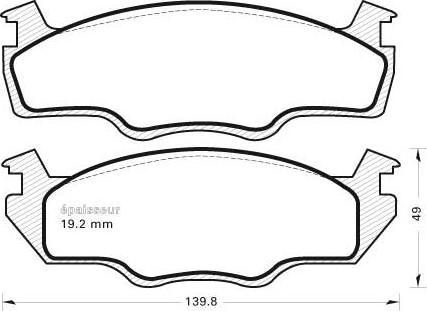 MGA 154 - Brake Pad Set, disc brake car-mod.net