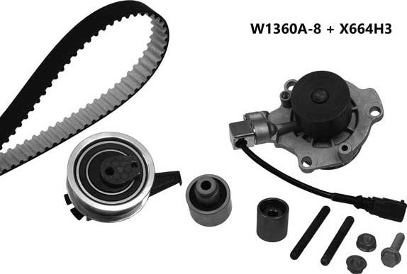MGA 1360K4 - Water Pump & Timing Belt Set car-mod.net