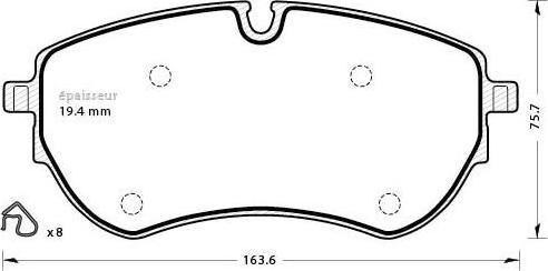 MGA 1302 - Brake Pad Set, disc brake car-mod.net