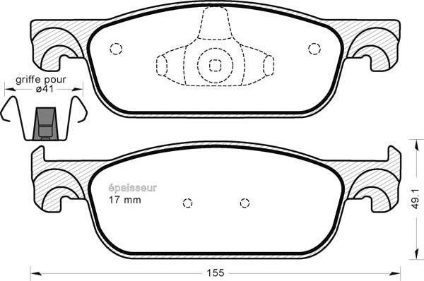 4U Autoparts 22622RN - Brake Pad Set, disc brake car-mod.net
